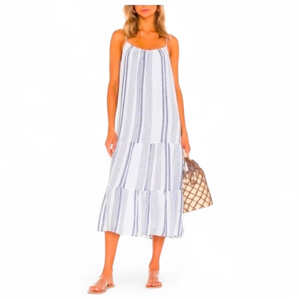 RAILS / REVOLVE Adora Dresden Stripe Tiered Midi Dress - Medium